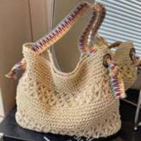 Vacaciones viento playa paja bolsa mujer 2025 nuevo viento perezoso tejido bolsa de gran capacidad moda hombro axila bolsa - details 2