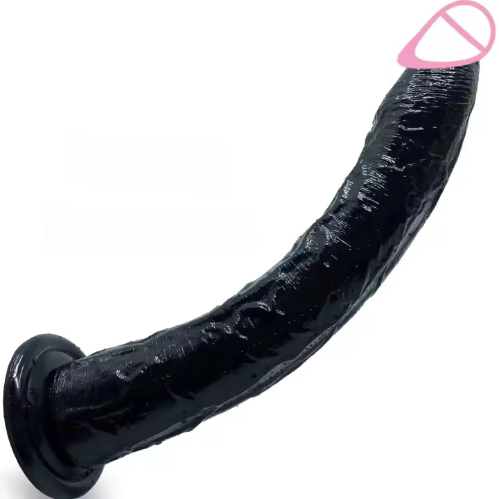 Consolador Leten de 13,4 pulgadas de largo, consoladores realistas de 34 cm, glande pequeño, gelatina negra con ventosa, Juguetes sexuales anales para mujeres, hombres y Gay - 1