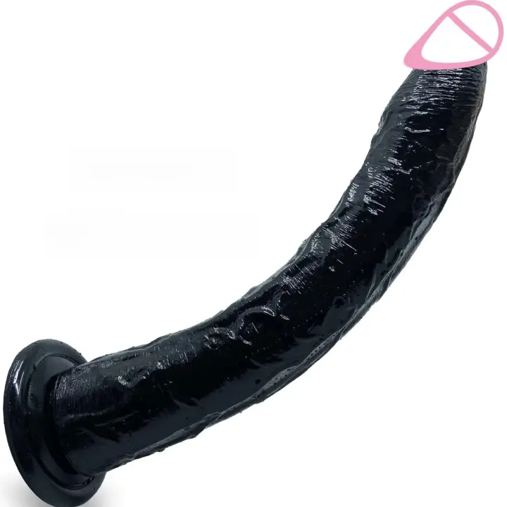 Consolador Leten de 13,4 pulgadas de largo, consoladores realistas de 34 cm, glande pequeño, gelatina negra con ventosa, Juguetes sexuales anales para mujeres, hombres y Gay - 1