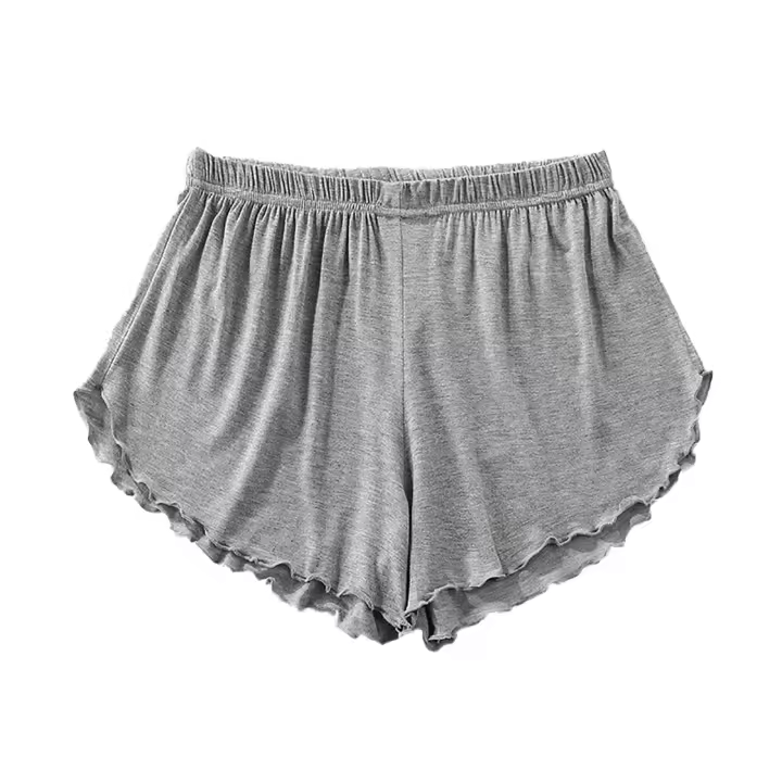 Pantalones cortos de pijama para mujer, cómodos, elásticos, de cintura alta, pantalones cortos de dormir, pantalones de salón de pierna ancha, pantalones de pijama, ropa de dormir informal - 1