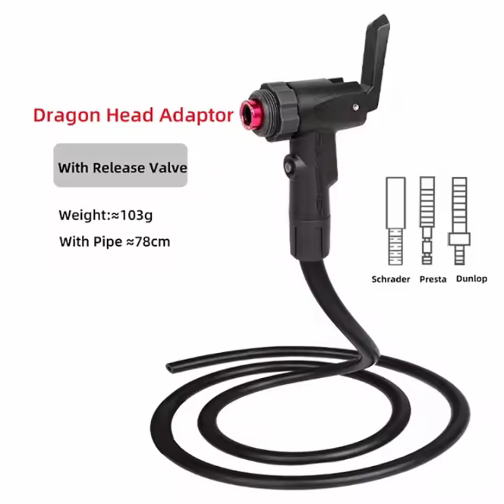 Adaptador de bomba de bicicleta con tubo, botón de liberación inteligente, Dragon, DVN T Presta, Schrader, válvula Dunlop, accesorio de inflado de bicicleta de carretera y MTB - 1