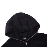 Nuevo diseño Logo Street We are Sudadera con capucha con cremallera negra en blanco de gran tamaño con hombros descubiertos y forro polar de algodón - details 4