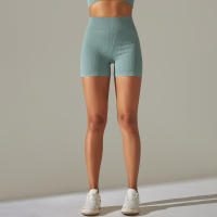 Hamidou-pantalones cortos de Yoga para mujer, Shorts deportivos de cintura alta, sin costuras, con realce de glúteos, para gimnasio, entrenamiento de verano - details 14