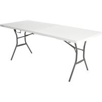 Mesa rectangular plegable blanco efecto granito 185x76x74 cm - details 9