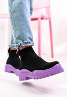 Zapatos De calcetines De suela gruesa para Mujer, Botas cortas informales De punto rojo De Red, talla grande, otoño e invierno, 2023 - details 2