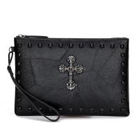 Bolso de mano de cuero PU suave a la moda para hombre, bolso duradero de alta calidad, bolso de mano con diseño de retales informal - details 5