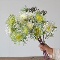 Flor de cojín de alfilete Artificial de 63cm, tacto Real, garra de cangrejo de 3 cabezas, flor de crisantemo, flores falsas realistas hechas a mano, decoración de boda - details 22