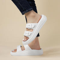 Pantuflas De Plataforma Gruesa Para Mujer Verano Playa Cómodas Antideslizantes Suela Suave Baño Hogar Zapatillas De Verano - details 12