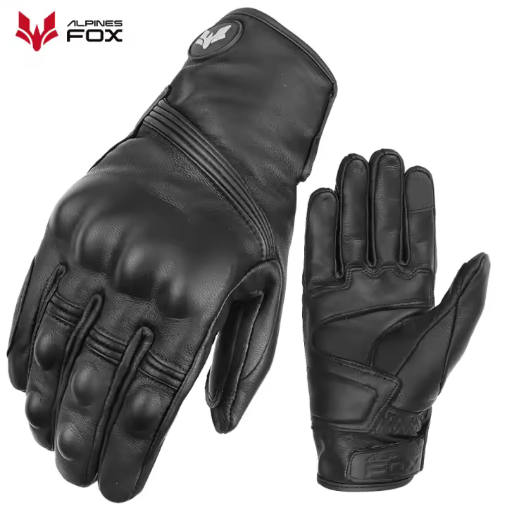 Guantes de moto Vintage de piel de oveja, equipo de protección transpirable con agujeros negros, cómodos, novedad de verano, 2023 - 1