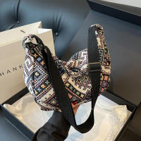 Bolso de hombro de lona de viento étnico para mujer, bolso de mensajero pequeño, bolsos de mano simples con cremallera, bolso de playa informal, nueva tendencia, 2024 - details 7