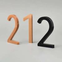 Placa de Puerta de Apartamento Moderno de Acrílico 3D Autoadhesivo, Negro Oro, Dígitos 0-9 - details 7