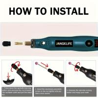 61 piezas Herramienta Rotativa Inalámbrica, Bolígrafo de Grabado Recargable con Batería, Bolígrafo de Tallado de Velocidad Ajustable Eléctrico, Herramienta de Grabado de Madera Portátil para Lijado, Pulido, Grabado, Artesanía de Joyería DIY, Esencial para - details 4