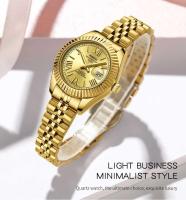 Reloj de Pulsera de Cuarzo Analógico NIBOSI Resistente al Agua, Diseño Delicado, Oro, Acero Inoxidable para Mujeres - details 4