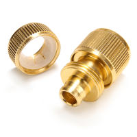 Conector de Agua de Jardín Adaptador de Manguera de Latón Recubierto 1/2" Conector de Giro Rápido Drip Irrigación Sistema de Acople de Manguera de Cobre - details 6