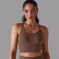 Sujetador de yoga sin costuras para mujer, sujetador deportivo cruzado de alto impacto, a prueba de golpes, top corto, transpirable, antisudor - details 6