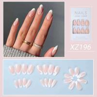 Artículo de Uñas de Almendra Desmontable con Diseño de Ondas Conjunto Completo de Puntes de Uñas Falsas Francéses de Tacón Alto - details 5