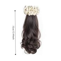 Extensión de cabello de cola de caballo con lazo de lunares blancos estilo Ballet, peluca ondulada y rizada sintética suave resistente al calor - details 0