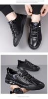 Transpirable nuevos zapatos negros pequeños de cuero suave para hombres zapatos de moda zapatos de tablero versátiles - details 9