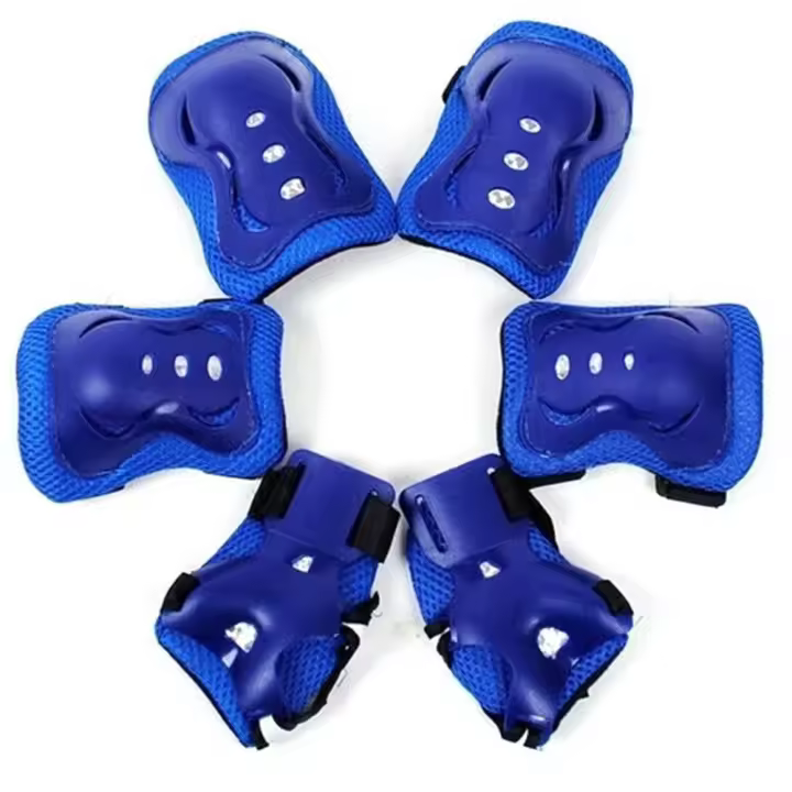 Equipo de seguridad deportiva para deportes de equitación, 6 unidades/juego 6 en 1 para patines, muñeca protectora para niños, equipo protector, rodillera, coderas - 1