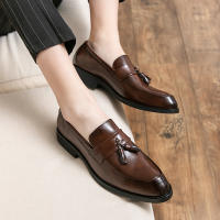 Mocasines con Borlas para Hombres Tacón Bajo, Color Sólido, Punto Acolchado, Resistente al Desgaste, Zapatos de Negocios Casuales - details 9