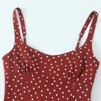 Vestido casual 2025 con estampado de lunares rojos y tirantes con abertura, falda larga, novedad de verano, ropa de mujer. - details 10