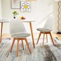 Pack de 4 Sillas Comedor Nórdicas, Sillas de Cocina Nórdicas con Patas de Madera Maciza de Haya, con Respaldo Ergonómico, Asiento Acolchado y Tapizado, Blanco - details 16