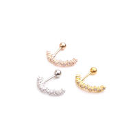 2 uds 2022 más nuevo de simple oído brazalete 18g de acero de diseño tornillo para barra de pesas a oído brazalete cz daith helicoidal trago joyería piercing - details 6