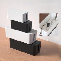 Organizador de enchufe de cargador blanco con acabado de cables de escritorio, caja de almacenamiento de cables a prueba de polvo, caja de cables, caja de regleta, contenedor de almacenamiento de línea - details 3