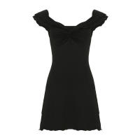Vestido Mini Gótico Plano BUNO Manga Larga, con Volantes para Mujeres Vestido de Verano de Moda Y2K - details 6