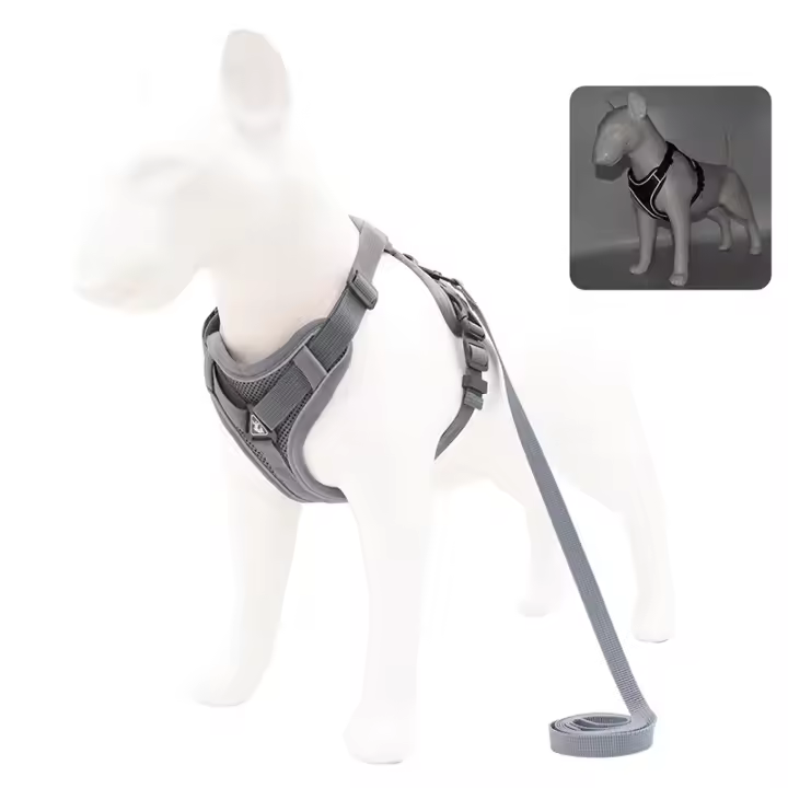Conjunto de arnés y correa para perros, Correa reflectante ajustable para perros y gatos pequeños - 1