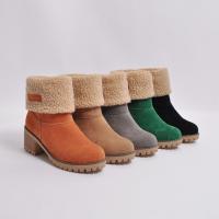 Botas de nieve cálidas de invierno para mujer, botas martin de tacón alto elegantes a la moda para exteriores, zapatos cálidos para mujer - details 2