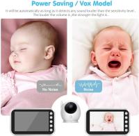 Monitor de video para bebés con pantalla de 4,3 pulgadas, transmisión inalámbrica de 2,4 GHz, conversación bidireccional, sensor de temperatura, alarma de llanto, recordatorio de lactancia, visión nocturna infrarroja, 8 canciones de cuna de largo alcance - details 1
