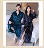Batas cálidas de invierno para hombre y mujer, bata de lana esponjosa, ropa de dormir larga, bata de baño peluda para Hotel y Spa - details 9