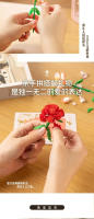 Rosa eterna para el Día de San Valentín, bloques de construcción, flor de mariscos, cubierta de polvo en maceta, regalo especial romántico exquisito para niña - details 10