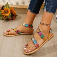 Sandalias de moda con flores de imitación bordadas - details 13