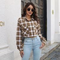 Camisa de Verano Azul a Cuadros Top Elegante para Mujer Moda Joven Novedad 2024 - details 9