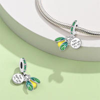 Colgante de Plata de Ley 925 con forma de luciérnaga verde noctilucente, compatible con pulsera Original Pandora, abalorios, regalo de joyería para mujer - details 2