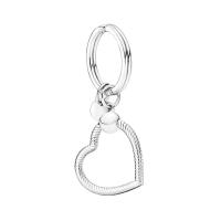 Llavero con cuentas en forma de corazón de plata, pulsera, colgantes, joyería fina para mujeres y niñas - details 0