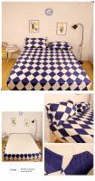 Sábana de Cama Impresa con Flor Azul Funda de Almohada de Lino Reactive para Cama Individual/Reina/Rey Protector de Almohada de Tela Elástica - details 16