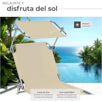 Silla Plegable Resistente a la Intemperie Tumbona de Piscina Regulable con Respalda - details 4