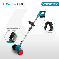 Cortadora de césped eléctrica Yofidra, recortadora de césped de jardín inalámbrica de mano. Longitud ajustable de 100-135 cm. Para herramienta de pin de batería Makita de 18 V - details 3