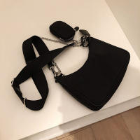Bolso de diseñador de lujo para mujer, bandolera Vintage de nailon con cadena, a la moda - details 17