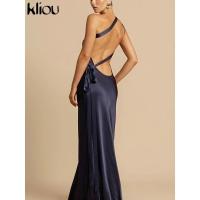 Vestido Largo de Seda para Mujer Elegante, Sin Mangas, Espalda Descubierta, Hombros Descubiertos - details 38