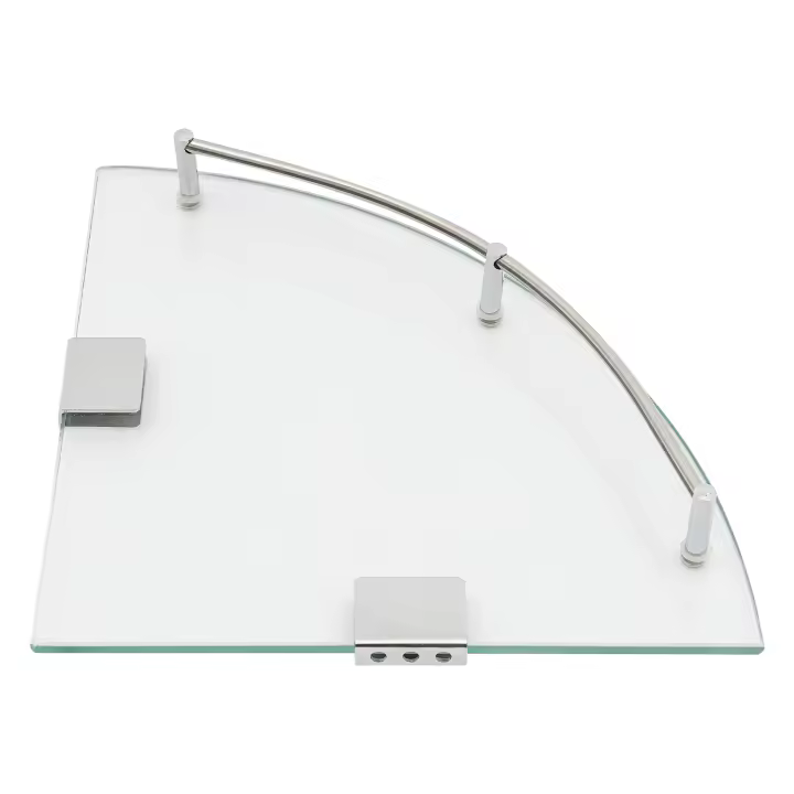 Estante de Pared de Vidrio Triangular 6 mm Montado en la Pared Ideal para Baño - 1