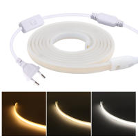 Tira de luces LED COB de neón, cinta de diodo impermeable con interruptor, enchufe de alimentación de la UE, CA de 220V, 288LED/m, FOB de alta densidad, RA90 - details 8