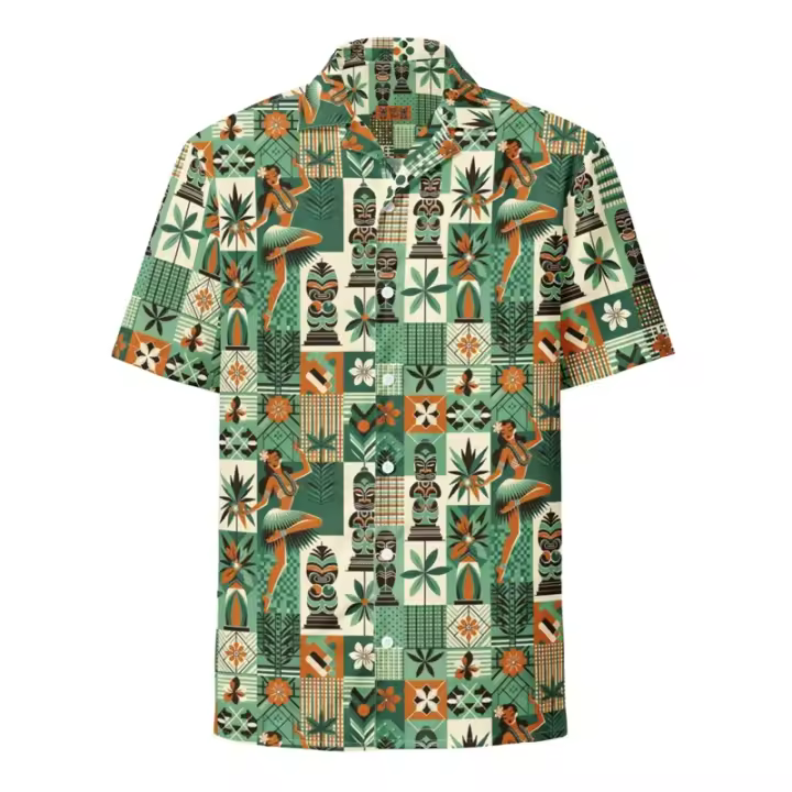Camisa hawaiana vintage para hombre con estampado gráfico Maya, pantalón corto informal de verano, ropa de gran tamaño, camisas de solapa - 1