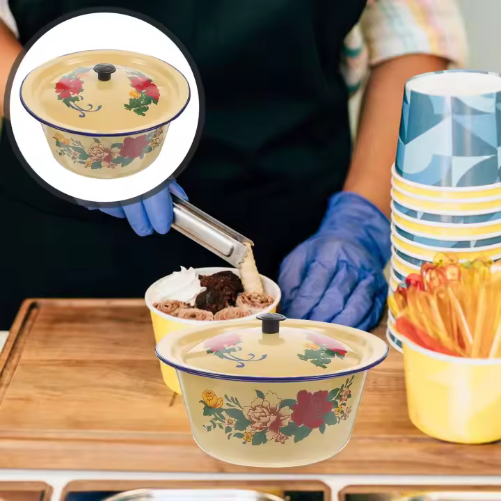 Mi Bowl-jarra de manteca de cerdo, suministros de cocina Vintage, artículos para el hogar, juegos de vajilla, vajilla segura - 1