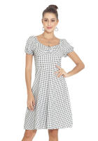 NOVEDAD DE VERANO 2025, vestido estampado con manga de burbuja y cuello cuadrado francés de nicho para ropa de mujer - details 8
