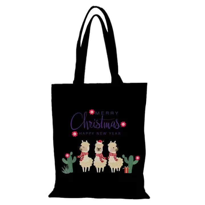 Bolsos de señora de dibujos animados, regalos de Navidad, bolso de hombro para mujer, bolso de mano a la moda para hombre, bolsos nuevos, compras ecológicas, compras, tela de playa, lona - 1