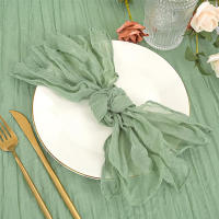 Servilleta de gasa verde salvia, mantel individual para mesa, comedor, boda, fiesta, banquete, Navidad, arcos, decoración de pasteles, 6 uds. - details 9